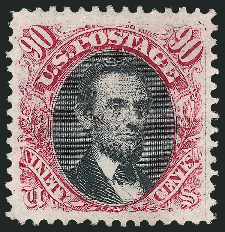 US Stamp Price Scott Cat. 122 - 90c 1869 Pictorial Lincoln. Robert Siegel Auction Galleries, Oct 2011, Sale 1013, Lot 142