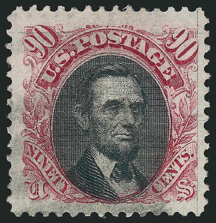 Value of US Stamp Scott Catalogue #122: 90c 1869 Pictorial Lincoln. Robert Siegel Auction Galleries, Mar 2012, Sale 1019, Lot 472