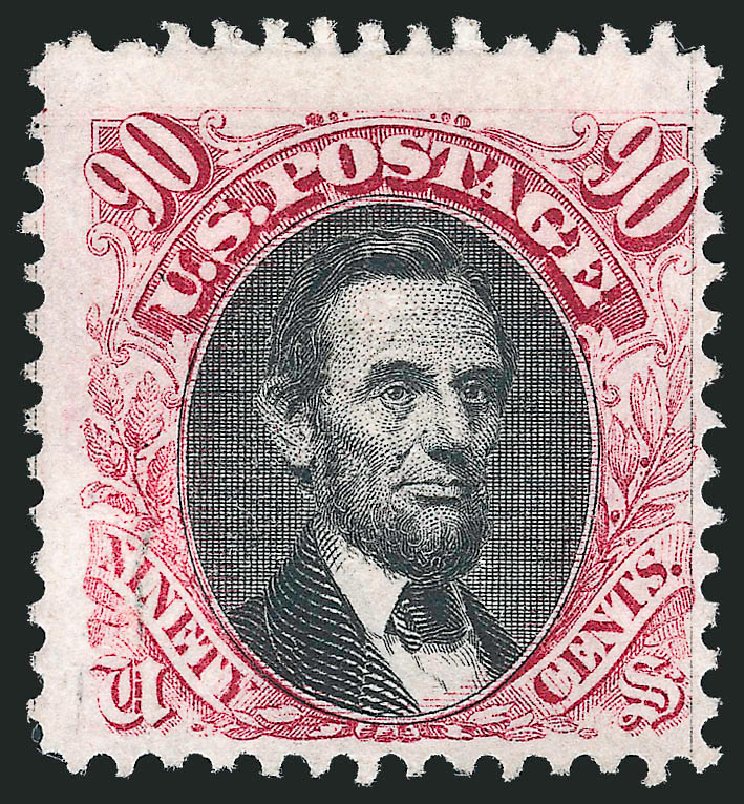 US Stamps Value Scott # 122: 90c 1869 Pictorial Lincoln. Robert Siegel Auction Galleries, Mar 2012, Sale 1021, Lot 332