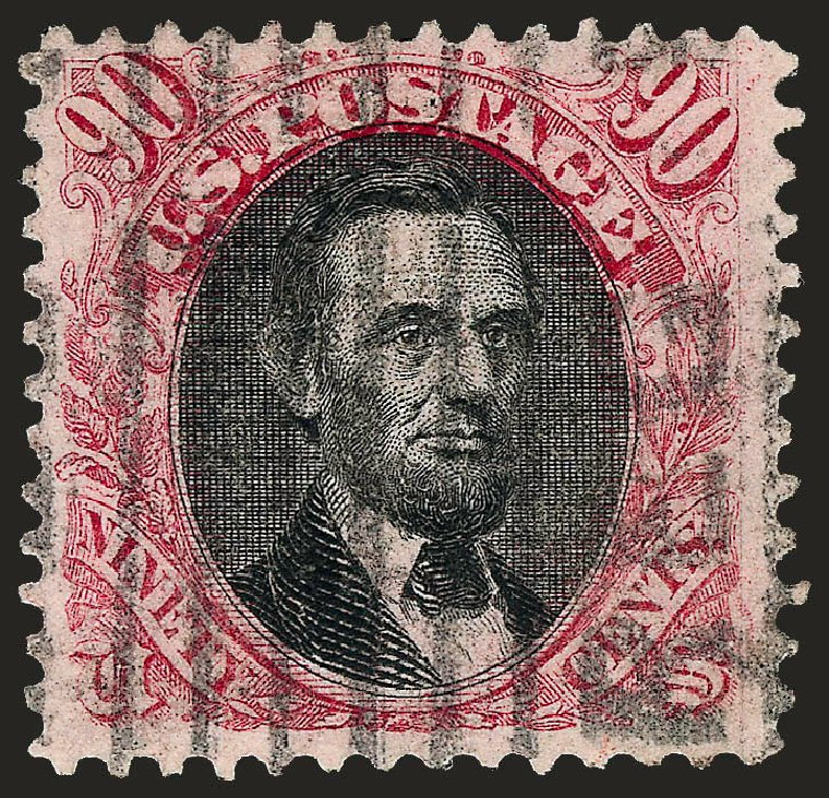 US Stamps Price Scott Catalogue #122: 1869 90c Pictorial Lincoln. Robert Siegel Auction Galleries, Sep 2008, Sale 962, Lot 2402