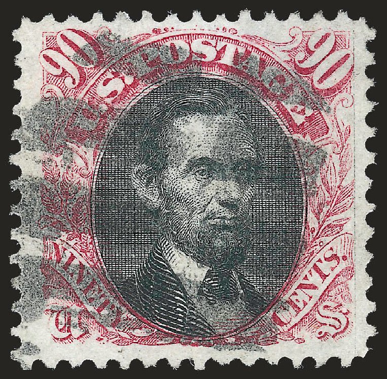 US Stamps Prices Scott Catalogue # 122 - 90c 1869 Pictorial Lincoln. Robert Siegel Auction Galleries, Jun 2010, Sale 992, Lot 2192