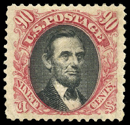 Costs of US Stamp Scott Catalog #122 - 90c 1869 Pictorial Lincoln. Matthew Bennett International, May 2014, Sale 350, Lot 223