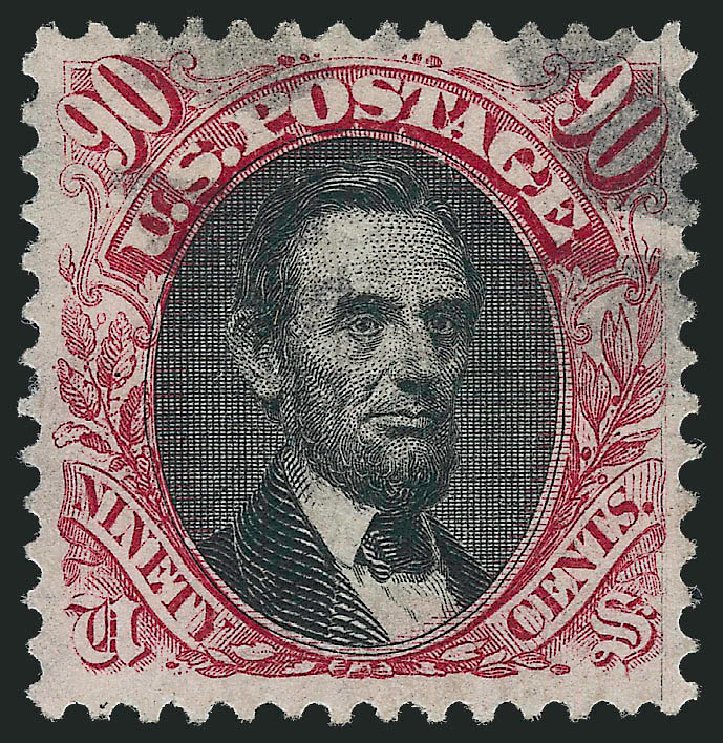 US Stamps Prices Scott #122: 1869 90c Pictorial Lincoln. Robert Siegel Auction Galleries, Mar 2012, Sale 1019, Lot 473