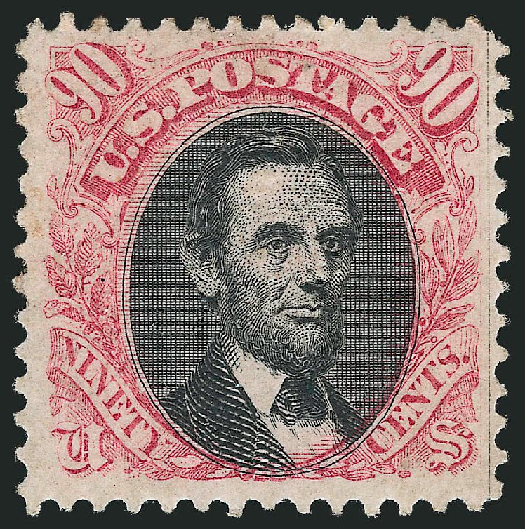 Values of US Stamp Scott 122 - 90c 1869 Pictorial Lincoln. Robert Siegel Auction Galleries, Jun 2012, Sale 1026, Lot 1273