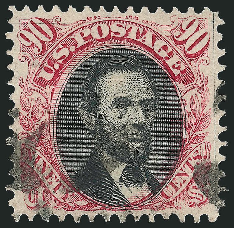US Stamps Value Scott Cat. #122 - 90c 1869 Pictorial Lincoln. Robert Siegel Auction Galleries, Dec 2012, Sale 1037, Lot 1683