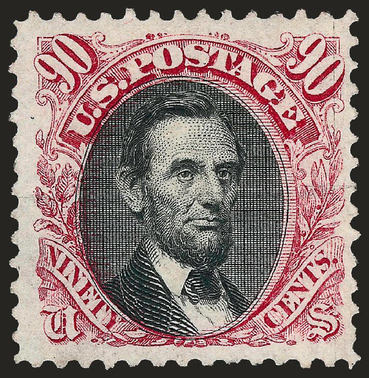 Prices of US Stamp Scott Catalog #122 - 90c 1869 Pictorial Lincoln. Robert Siegel Auction Galleries, Sep 2008, Sale 962, Lot 2403