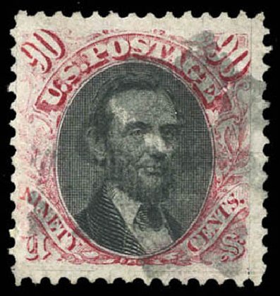 Costs of US Stamps Scott Catalog #122: 90c 1869 Pictorial Lincoln. Matthew Bennett International, Mar 2011, Sale 337, Lot 2586