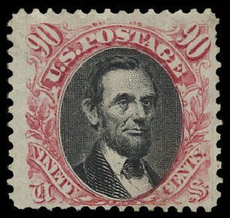 Price of US Stamp Scott 122: 90c 1869 Pictorial Lincoln. Daniel Kelleher Auctions, Aug 2012, Sale 631, Lot 816