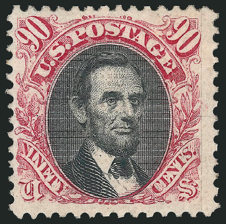 Price of US Stamps Scott Catalog 122 - 1869 90c Pictorial Lincoln. Robert Siegel Auction Galleries, Oct 2011, Sale 1014, Lot 1316