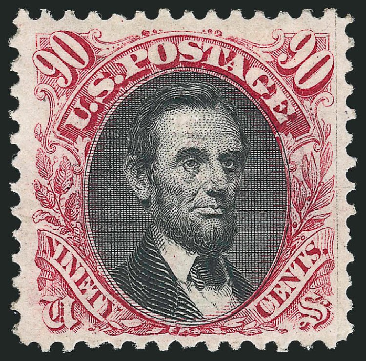 US Stamp Price Scott Catalog #122: 90c 1869 Pictorial Lincoln. Robert Siegel Auction Galleries, Jun 2012, Sale 1025, Lot 146