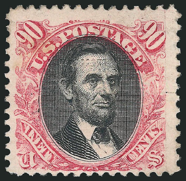 US Stamp Price Scott Catalog #122: 90c 1869 Pictorial Lincoln. Robert Siegel Auction Galleries, Jul 2013, Sale 1050, Lot 256