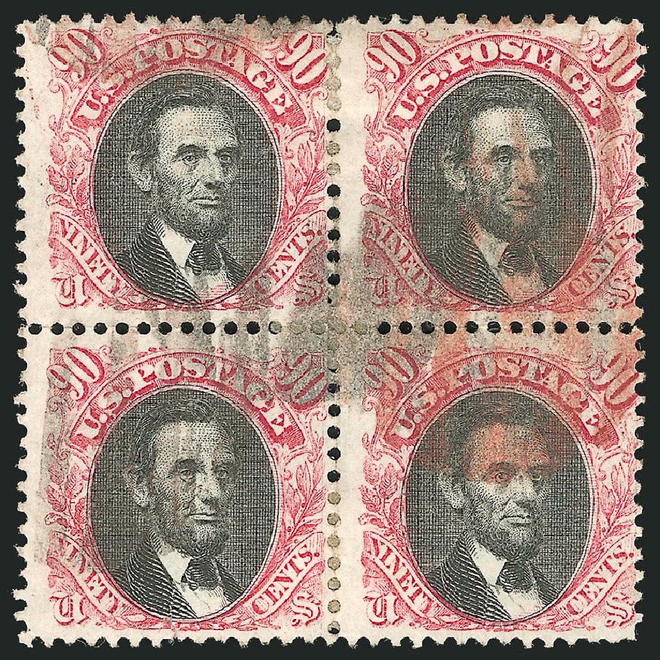 Values of US Stamps Scott #122 - 1869 90c Pictorial Lincoln. Robert Siegel Auction Galleries, Nov 2014, Sale 1084, Lot 3346