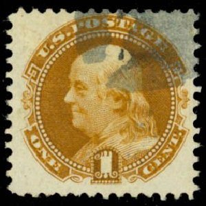 US Stamps Price Scott Cat. 123 - 1875 1c Pictorial Re-issue Franklin. Daniel Kelleher Auctions, Sep 2013, Sale 639, Lot 1050