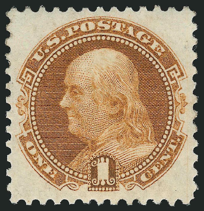 US Stamps Price Scott 123 - 1875 1c Pictorial Re-issue Franklin. Robert Siegel Auction Galleries, Oct 2010, Sale 997, Lot 5490