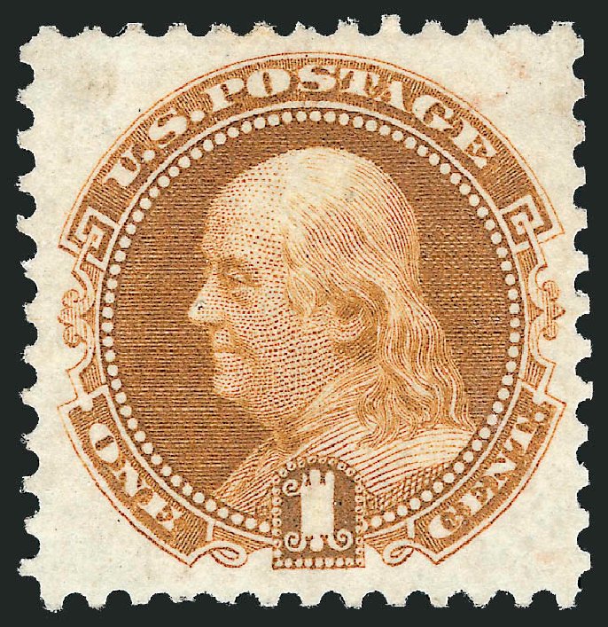 US Stamps Prices Scott Cat. #123 - 1c 1875 Pictorial Re-issue Franklin. Robert Siegel Auction Galleries, Sep 2009, Sale 976, Lot 1481