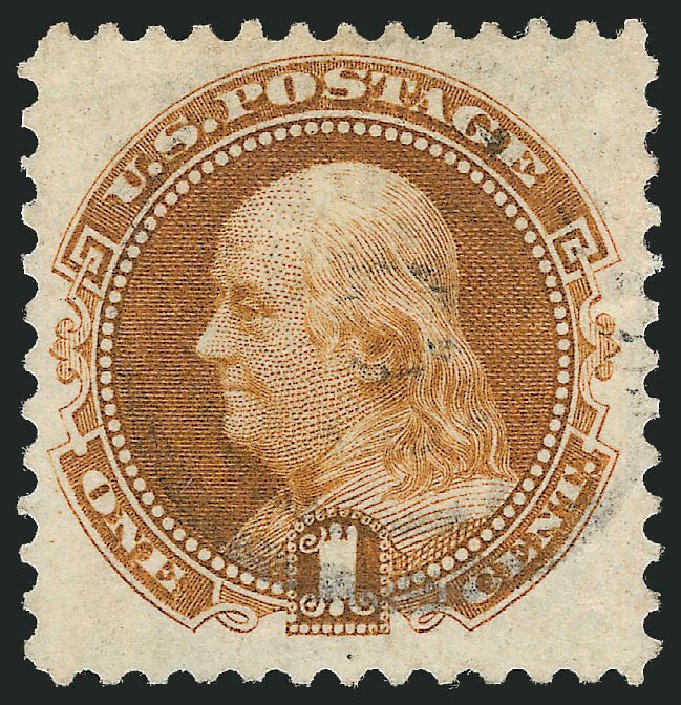 US Stamps Price Scott Cat. #123: 1875 1c Pictorial Re-issue Franklin. Robert Siegel Auction Galleries, Oct 2010, Sale 997, Lot 5491
