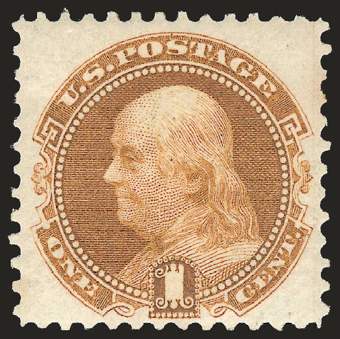 Value of US Stamp Scott #123 - 1c 1875 Pictorial Re-issue Franklin. Robert Siegel Auction Galleries, Apr 2009, Sale 972, Lot 3124