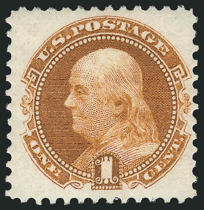 Cost of US Stamps Scott Catalog 123: 1875 1c Pictorial Re-issue Franklin. Robert Siegel Auction Galleries, Jun 2012, Sale 1026, Lot 1275
