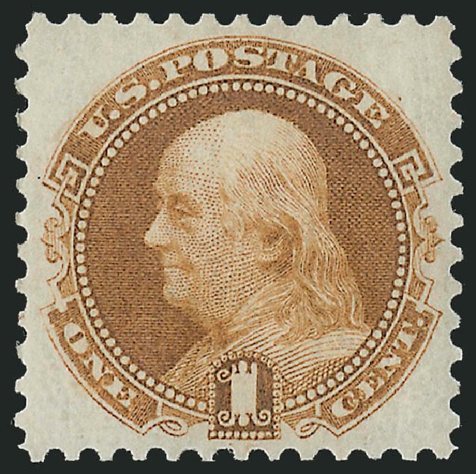 US Stamp Prices Scott Catalogue #123 - 1875 1c Pictorial Re-issue Franklin. Robert Siegel Auction Galleries, Dec 2009, Sale 978, Lot 1035