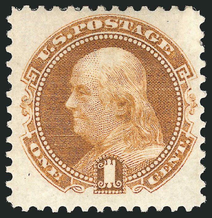 Prices of US Stamp Scott Catalogue # 123 - 1c 1875 Pictorial Re-issue Franklin. Robert Siegel Auction Galleries, Feb 2010, Sale 983, Lot 85