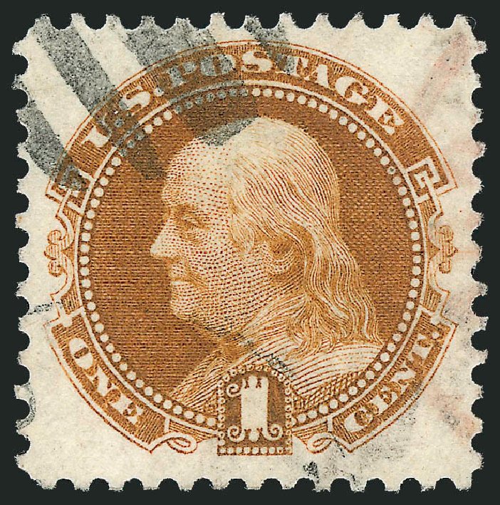 US Stamp Price Scott 123: 1875 1c Pictorial Re-issue Franklin. Robert Siegel Auction Galleries, Oct 2012, Sale 1032, Lot 3202