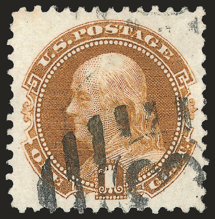 Values of US Stamp Scott Catalog #123 - 1875 1c Pictorial Re-issue Franklin. Robert Siegel Auction Galleries, Sep 2009, Sale 976, Lot 1482