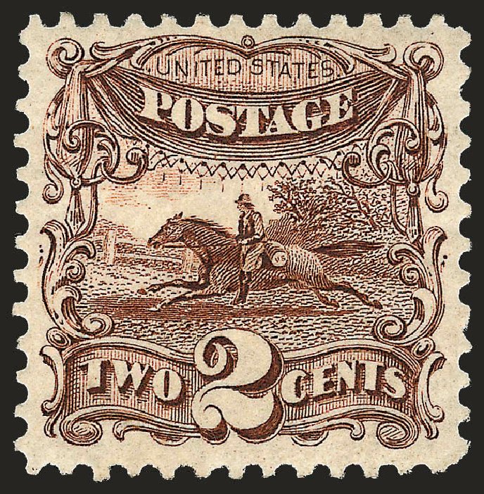 Cost of US Stamp Scott Catalogue # 124: 1875 2c Pictorial Re-issue Horse Rider. Robert Siegel Auction Galleries, Oct 2008, Sale 963, Lot 707