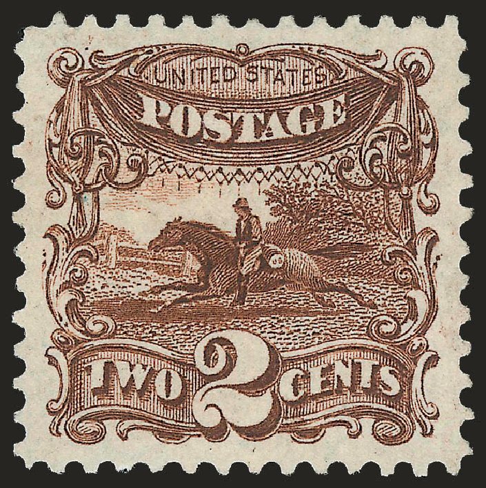 Price of US Stamp Scott Catalogue # 124 - 2c 1875 Pictorial Re-issue Horse Rider. Robert Siegel Auction Galleries, Jun 2009, Sale 973, Lot 107