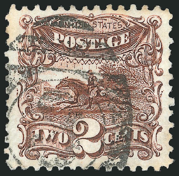 US Stamp Value Scott #124: 2c 1875 Pictorial Re-issue Horse Rider. Robert Siegel Auction Galleries, Sep 2010, Sale 993, Lot 527