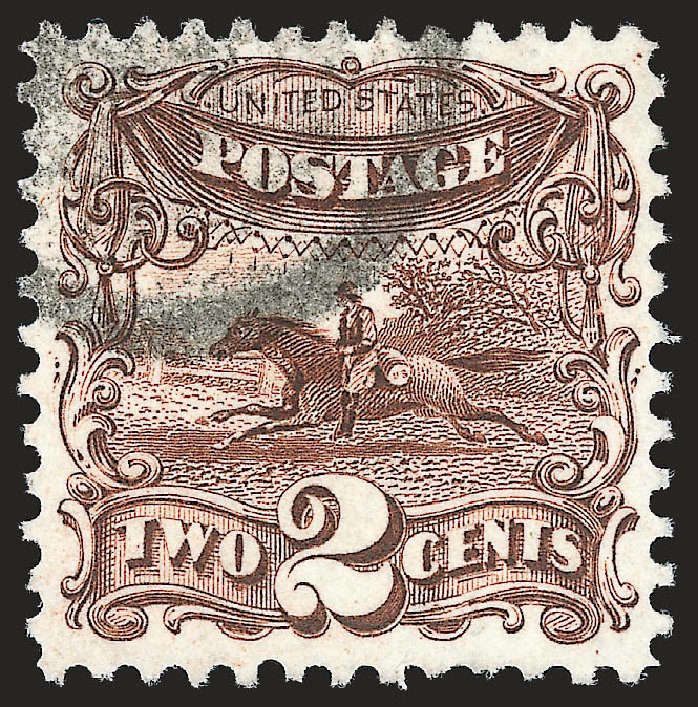 Cost of US Stamps Scott #124 - 1875 2c Pictorial Re-issue Horse Rider. Robert Siegel Auction Galleries, Apr 2010, Sale 984, Lot 438