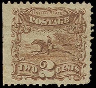 Values of US Stamp Scott Cat. #124 - 2c 1875 Pictorial Re-issue Horse Rider. H.R. Harmer, Oct 2014, Sale 3006, Lot 1179