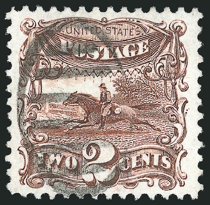Value of US Stamps Scott Cat. #124 - 2c 1875 Pictorial Re-issue Horse Rider. Robert Siegel Auction Galleries, Sep 2012, Sale 1027, Lot 20