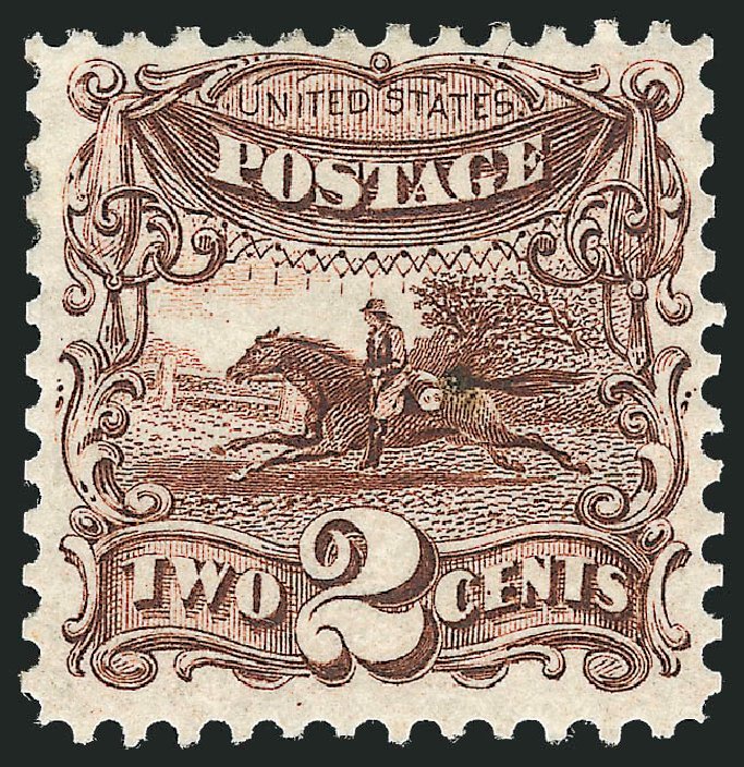 Cost of US Stamp Scott Catalog 124 - 2c 1875 Pictorial Re-issue Horse Rider. Robert Siegel Auction Galleries, Oct 2011, Sale 1014, Lot 1324