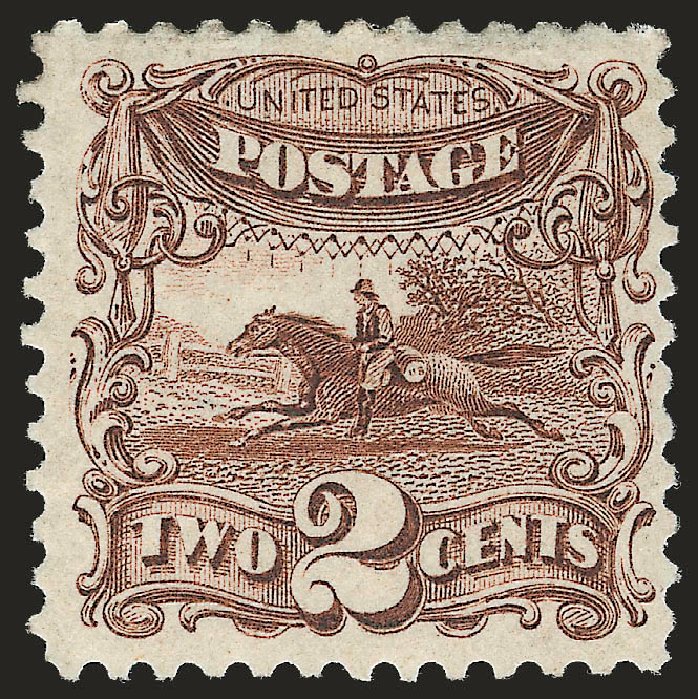 Prices of US Stamps Scott Cat. #124 - 1875 2c Pictorial Re-issue Horse Rider. Robert Siegel Auction Galleries, Sep 2009, Sale 976, Lot 1484