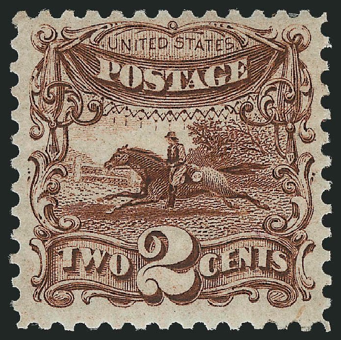Cost of US Stamp Scott #124: 1875 2c Pictorial Re-issue Horse Rider. Robert Siegel Auction Galleries, Oct 2012, Sale 1033, Lot 4065