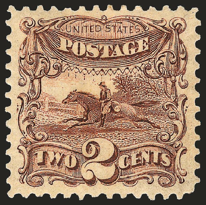 Price of US Stamp Scott Catalog # 124: 2c 1875 Pictorial Re-issue Horse Rider. Robert Siegel Auction Galleries, Sep 2008, Sale 962, Lot 2405