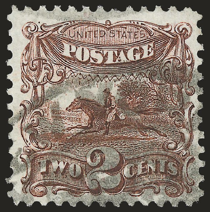 Value of US Stamp Scott #124 - 2c 1875 Pictorial Re-issue Horse Rider. Robert Siegel Auction Galleries, Sep 2009, Sale 976, Lot 1485