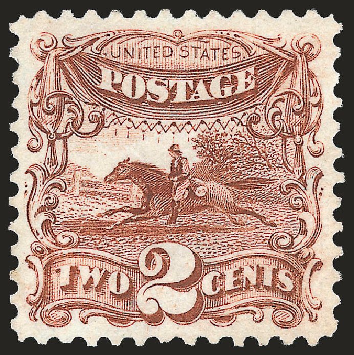 Cost of US Stamp Scott Catalogue 124 - 2c 1875 Pictorial Re-issue Horse Rider. Robert Siegel Auction Galleries, Jun 2010, Sale 992, Lot 2195