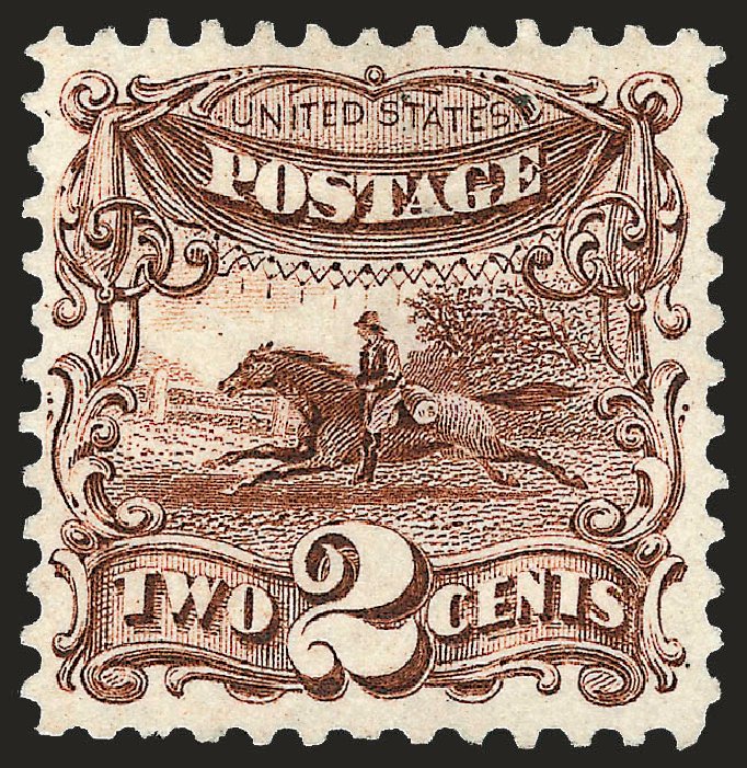 Values of US Stamp Scott Cat. 124 - 2c 1875 Pictorial Re-issue Horse Rider. Robert Siegel Auction Galleries, Sep 2008, Sale 962, Lot 2406
