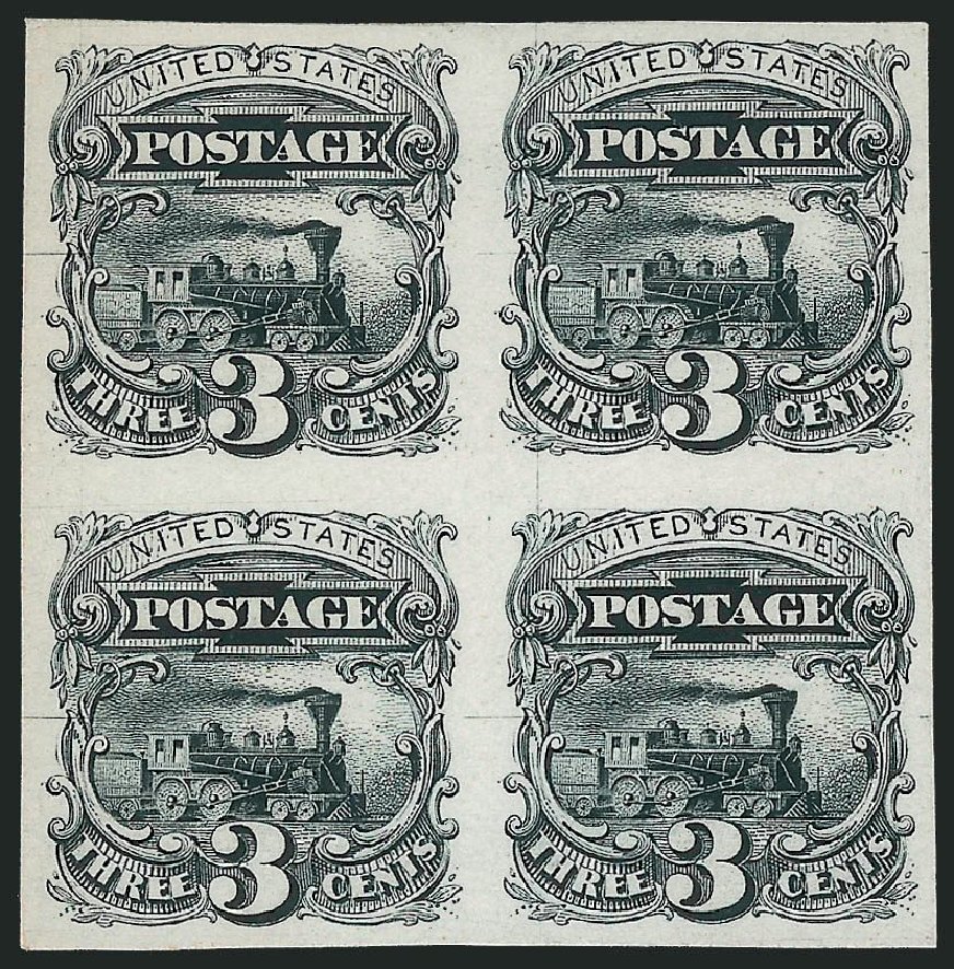 Costs of US Stamp Scott Cat. 125: 1875 3c Pictorial Re-issue Locomotive. Robert Siegel Auction Galleries, May 2013, Sale 1044, Lot 57