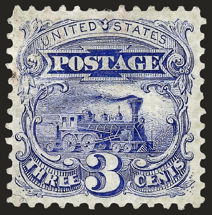 Price of US Stamps Scott Cat. # 125 - 3c 1875 Pictorial Re-issue Locomotive. Robert Siegel Auction Galleries, Sep 2008, Sale 962, Lot 2408