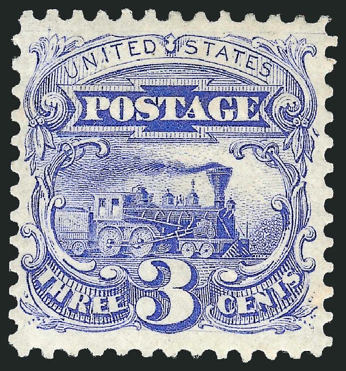 Price of US Stamp Scott Cat. 125 - 1875 3c Pictorial Re-issue Locomotive. Robert Siegel Auction Galleries, Jun 2009, Sale 975, Lot 1370