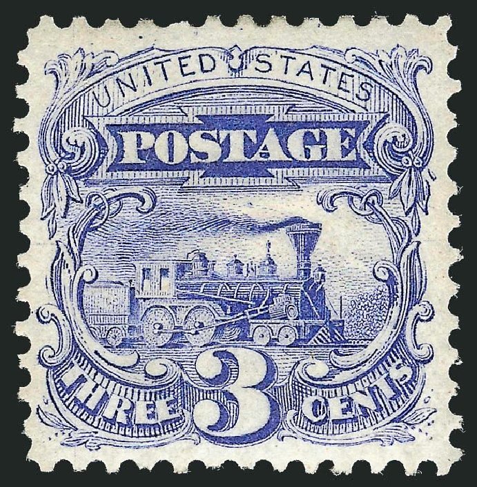 Cost of US Stamps Scott # 125: 3c 1875 Pictorial Re-issue Locomotive. Robert Siegel Auction Galleries, May 2013, Sale 1044, Lot 111
