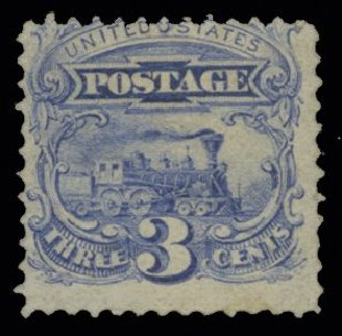Price of US Stamp Scott Catalog # 125 - 3c 1875 Pictorial Re-issue Locomotive. H.R. Harmer, May 2014, Sale 3005, Lot 1124