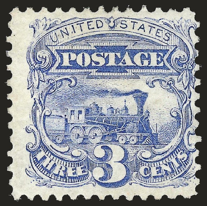 Cost of US Stamp Scott Catalogue # 125 - 3c 1875 Pictorial Re-issue Locomotive. Robert Siegel Auction Galleries, Dec 2009, Sale 982, Lot 5374