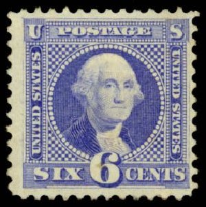 Values of US Stamp Scott Catalogue #126: 1875 6c Pictorial Re-issue Washington. Daniel Kelleher Auctions, Oct 2014, Sale 660, Lot 2157