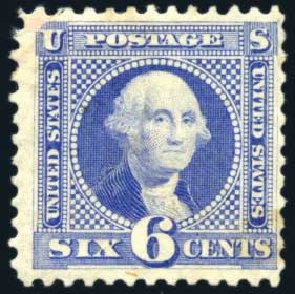 US Stamps Values Scott Cat. #126: 6c 1875 Pictorial Re-issue Washington. Harmer-Schau Auction Galleries, Jul 2010, Sale 86, Lot 390