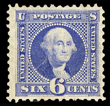 Value of US Stamps Scott # 126 - 1875 6c Pictorial Re-issue Washington. Cherrystone Auctions, Apr 2010, Sale 201004, Lot 161