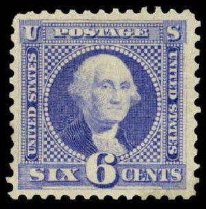 US Stamp Price Scott Catalog # 126 - 6c 1875 Pictorial Re-issue Washington. Daniel Kelleher Auctions, Sep 2013, Sale 639, Lot 3234
