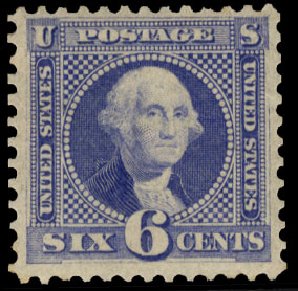 Prices of US Stamps Scott Catalog #126 - 6c 1875 Pictorial Re-issue Washington. Cherrystone Auctions, Mar 2010, Sale 201003, Lot 115